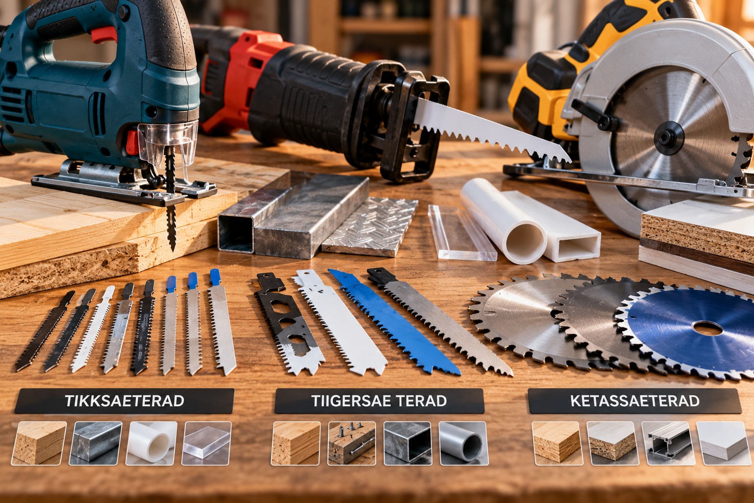 Kuidas valida õige saetera? Tikksaetera, tiigersae tera ja ketassaetera puidule, metallile ning plastikule